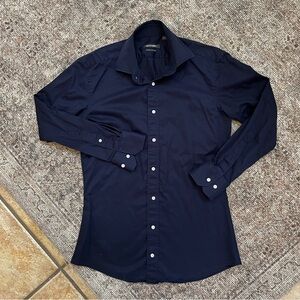 Men’s Indochino 100% Cotton Navy Button Down Dress Shirt